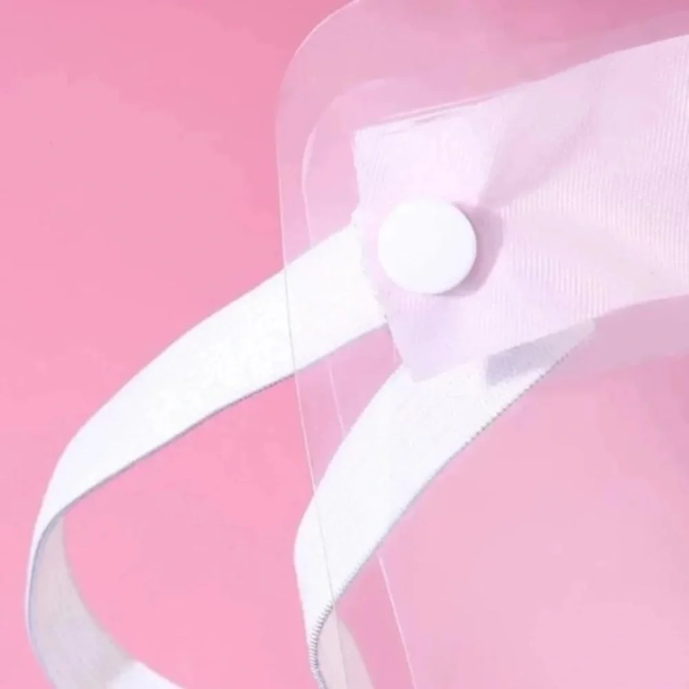 Plastic Full Face Mask Snaps On Sides Cotton Straps